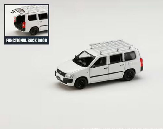 1/64 Hobby Japan Toyota PROBOX Customized ver. with ROOF CARRIER White HJ642062W