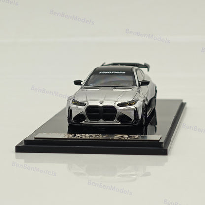 1:64 SW BMW M4 G82 Silver Sports Diecast Models Car Limited Collection Gifts