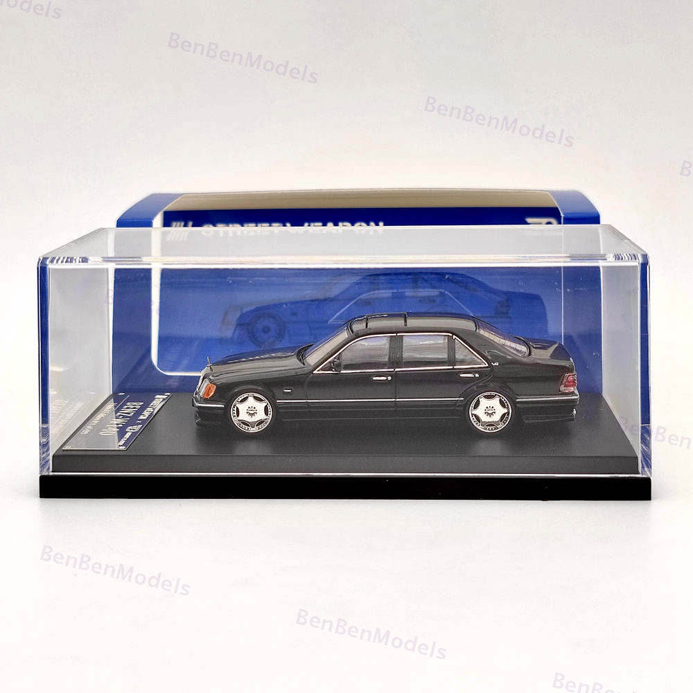 Street Weapon 1:64 Benz W140 S600 Black Limited 499 Diecast Model Car Collection