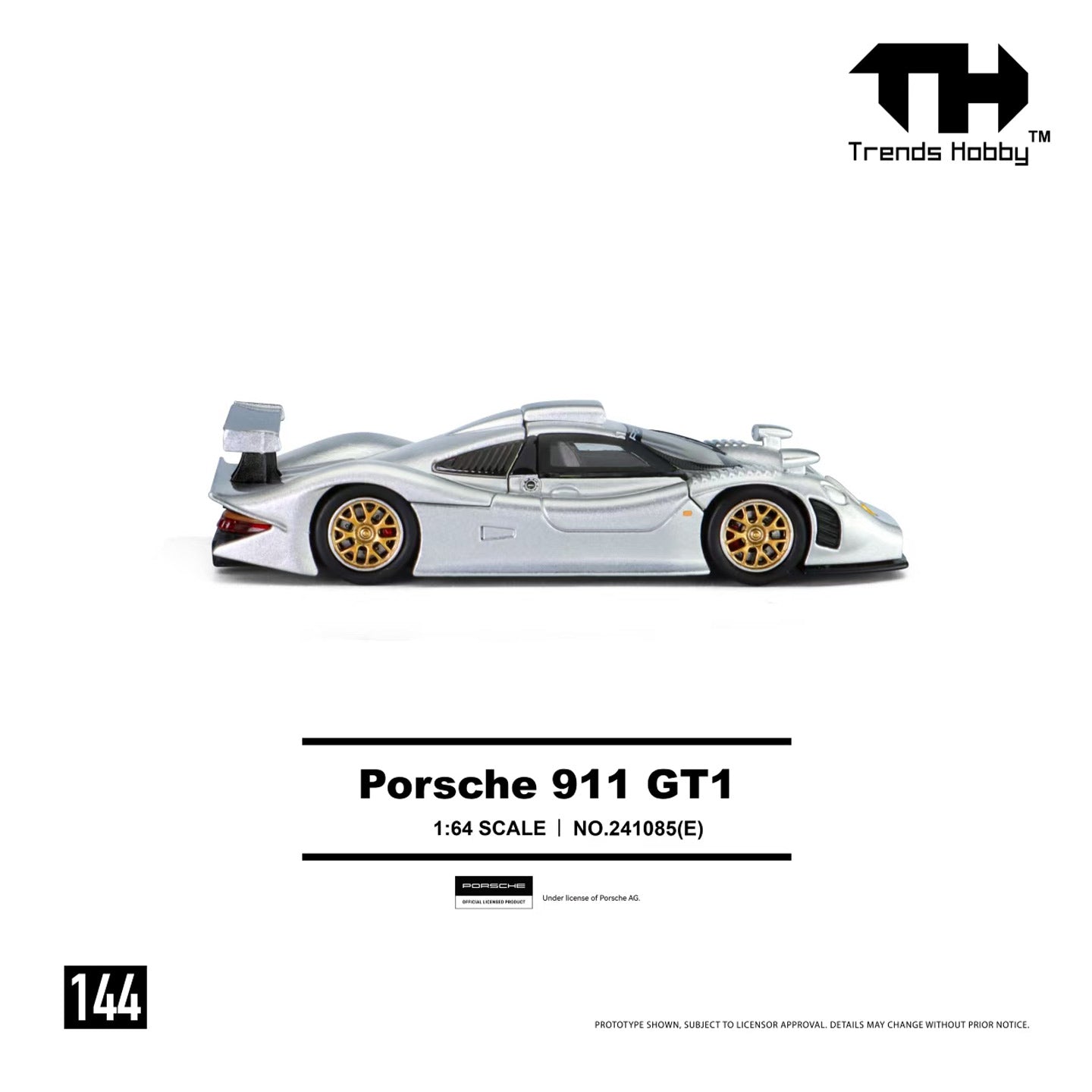 TH 1:64 Scale 911 GT1 1988 Le Mans Racing Simulation Alloy Open Cover Diecast Car Model Collection Gifts