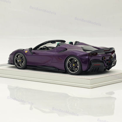 CE 1/18 Ferrari SF90 Spider Supercar Car Purple Resin Model Limited Collection