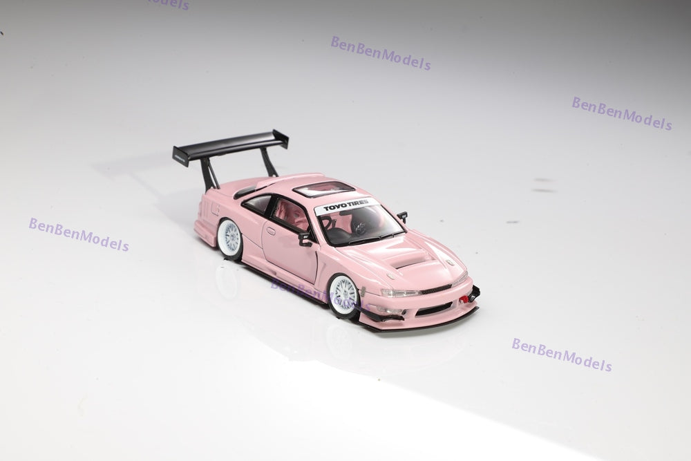 MORTAL 1/64 日産 シルビア S14 GT-SPEC V2 ホワイト The Model Car