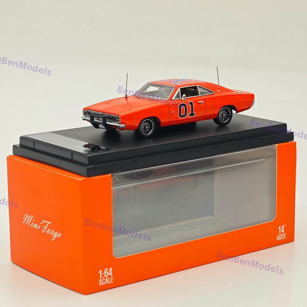 1:64 Mini Forge 1969 Charger General Lee Red Diecast Metal Car Limited