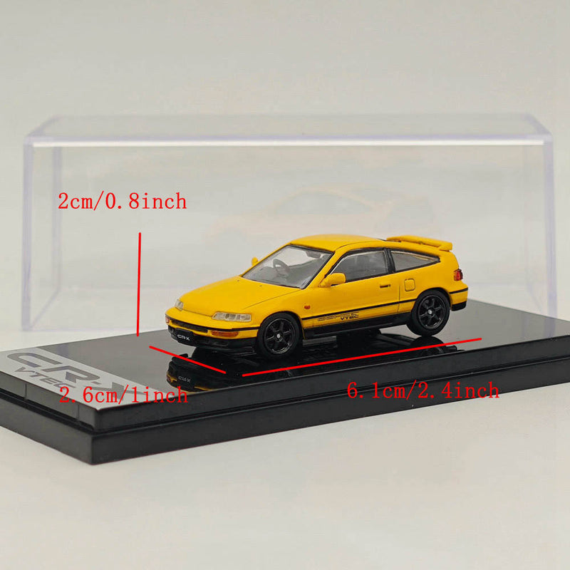 1/64 Hobby Japan Honda CR-X SiR (EF8) J.D.M. Style Yellow HJ643005Y Diecast