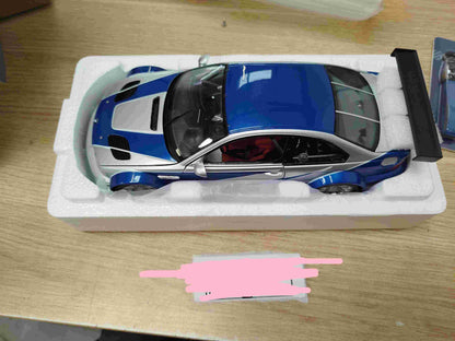 DCM 1:18 BMW M3 GTR E46 2001 Need For Speed Metal w/1/87 Keychain Diecast Blue Used--Available in UK - Purchase only from UK addresses