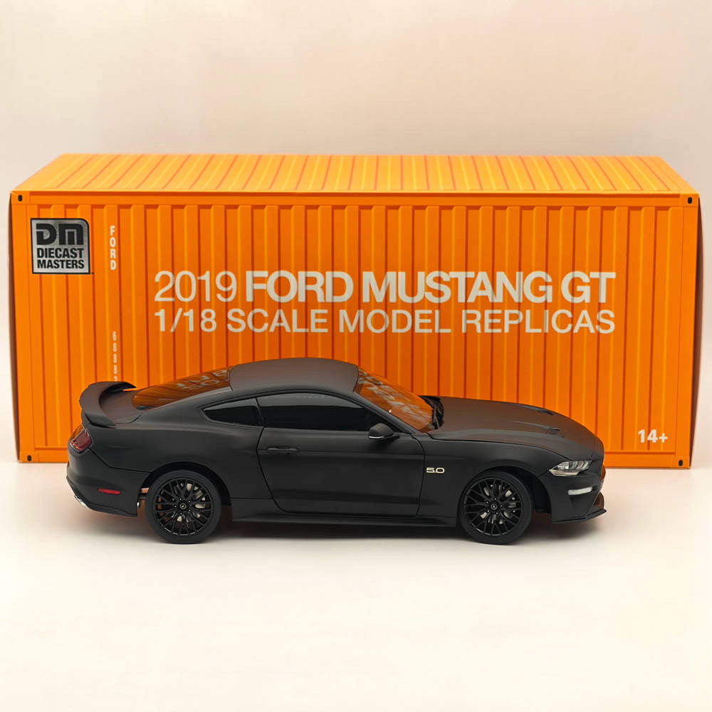 DM 1 18 Scale Model Replicas Ford Mustang GT 2019 Matte Black RHD Diecast Car Miniature Hobby