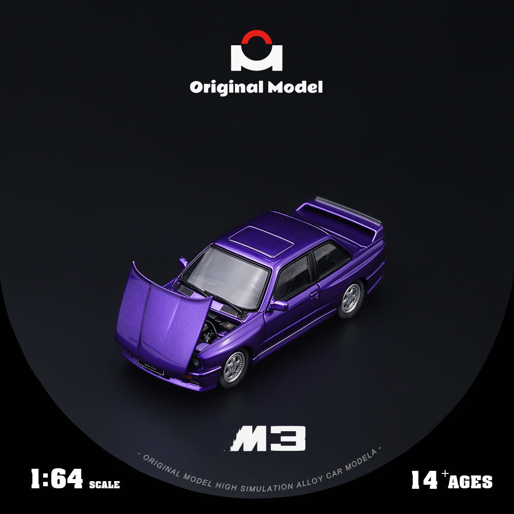 Pre order original model 1:64 E30 M3 Bootable cover supercar Phantom Purple Alloy Limited Collection Edition