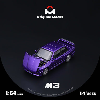 Pre order original model 1:64 E30 M3 Bootable cover supercar Phantom Purple Alloy Limited Collection Edition