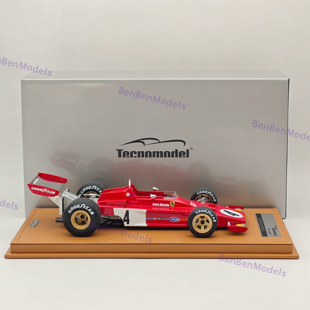 1/18 Tecnomodel Ferrari F1 312 B3-73 #4  MONACO GP 1973 ARTURO MERZARIO Red