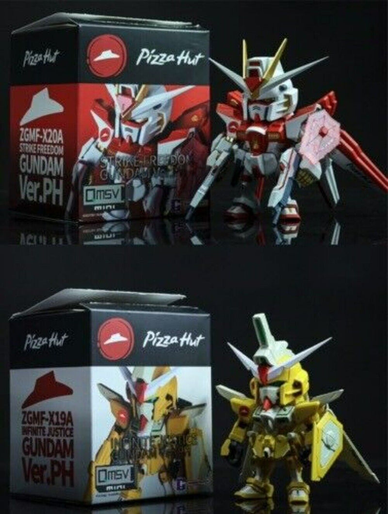 Pizza Hut & Bandai QMSV Seed Chinese Limited Freedom & Justice Gundam Figure