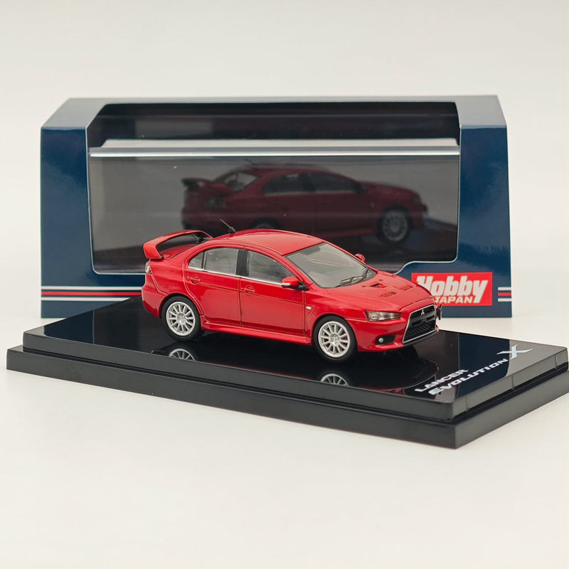 Hobby Japan 1/64 Mitsubishi Lancer Evolution X Phantom Red Metallic HJ641053AR Diecast Model Car Limited Collection