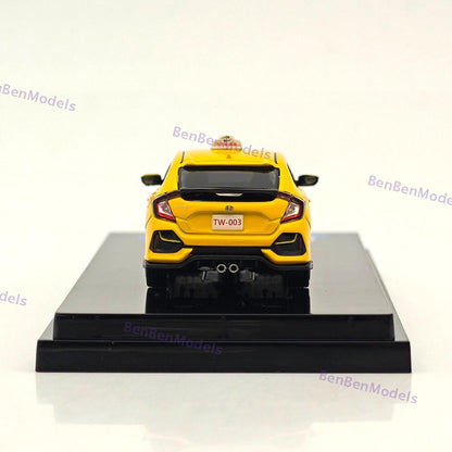 1:64 Hobby Japan Yellow Civic FK7 Hatchback Sports Taxi Model HJ642018AT Diecast