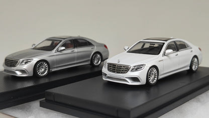 MJ 1:64 Mercedes Benz S65 AMG W222 Diecast Toys Car Models Collection Gifts Limited Edition White/Silver