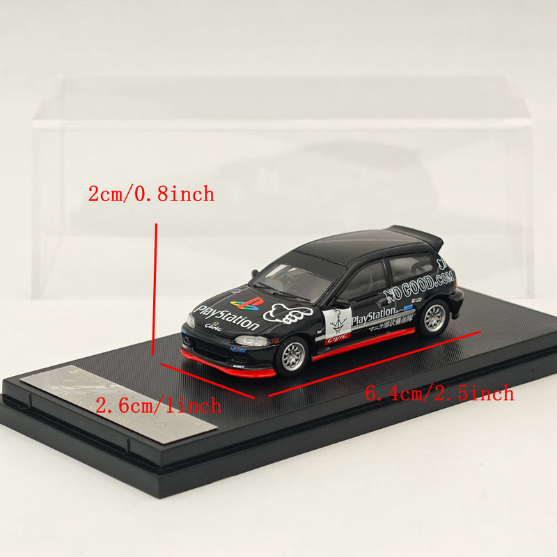 1:64 SW HONDA CIVIC GEN.5 Spoon EG6 PLAY STATION Diecast Models Car Collection