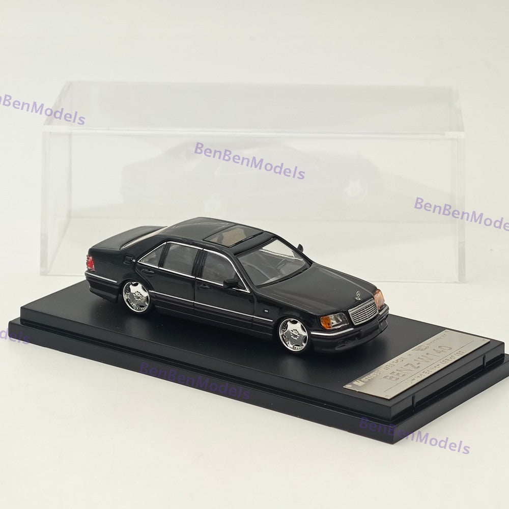 SW 1:64 S600 W140 Electroplated Wheel Hub Black/Grey Diecast Model