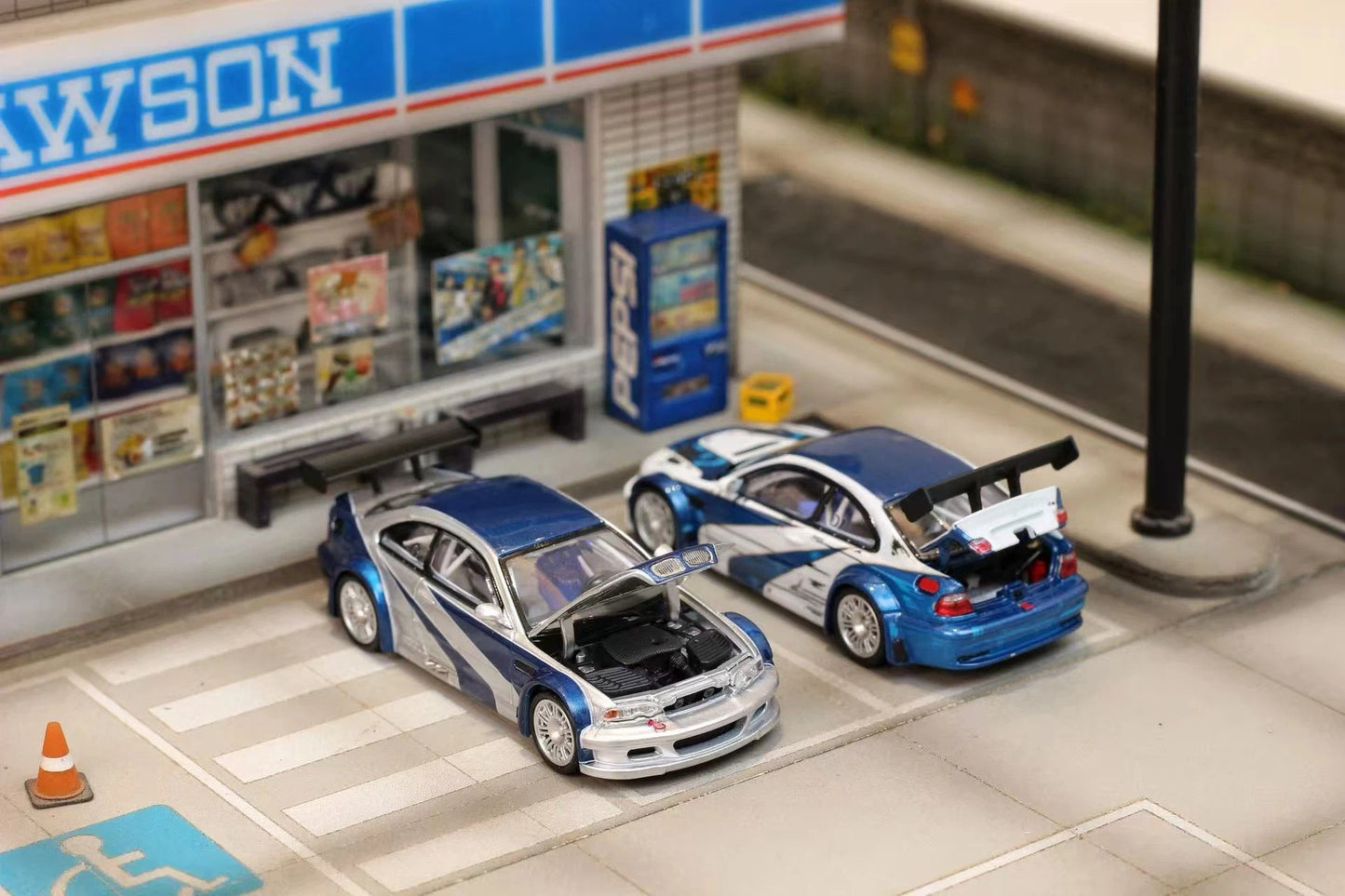 In Stock Ghost Player 1:64 E46 M3 GTR NFS Open Hood & Trunk Diecast Model Car Limited Collection