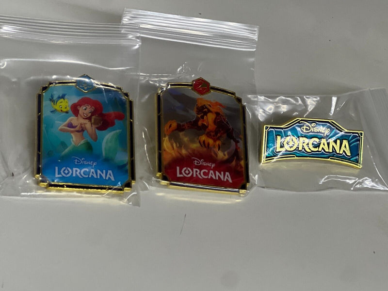 Disney Lorcana Challenge Promo Pin 3x Ariel Scar League First Season Set New