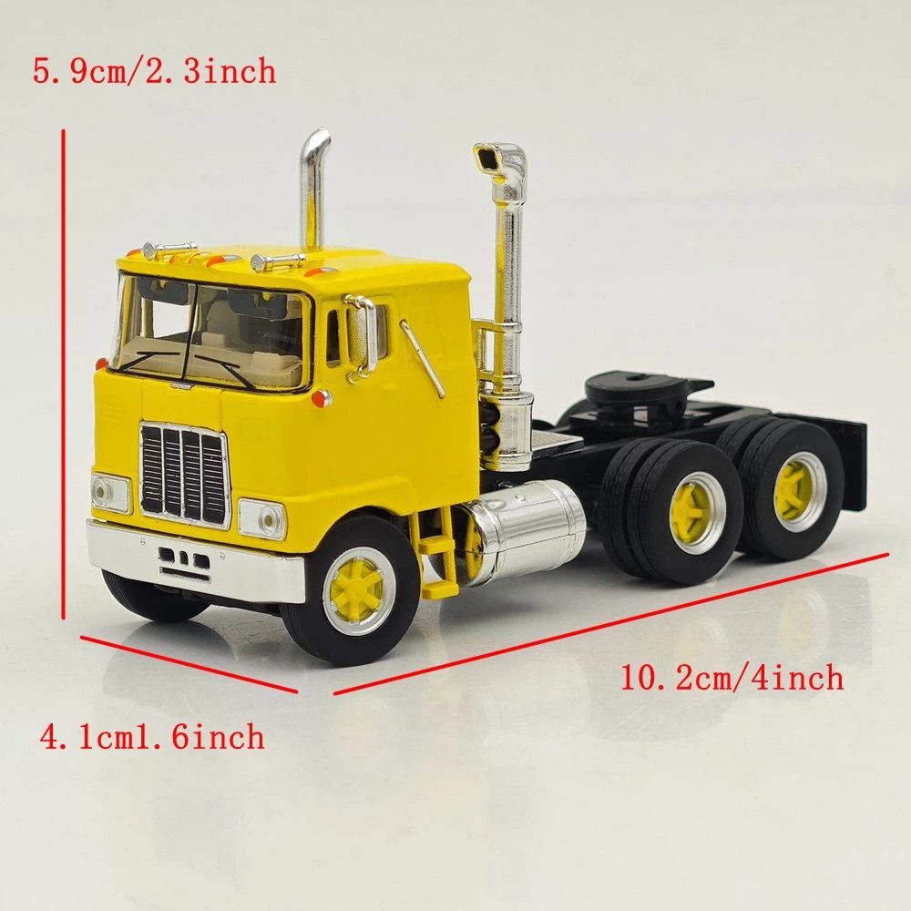 Top Self Replicas 1:64 Scale F700 Semi Tractor Trucks Yellow Diecast Sleeper Model Car