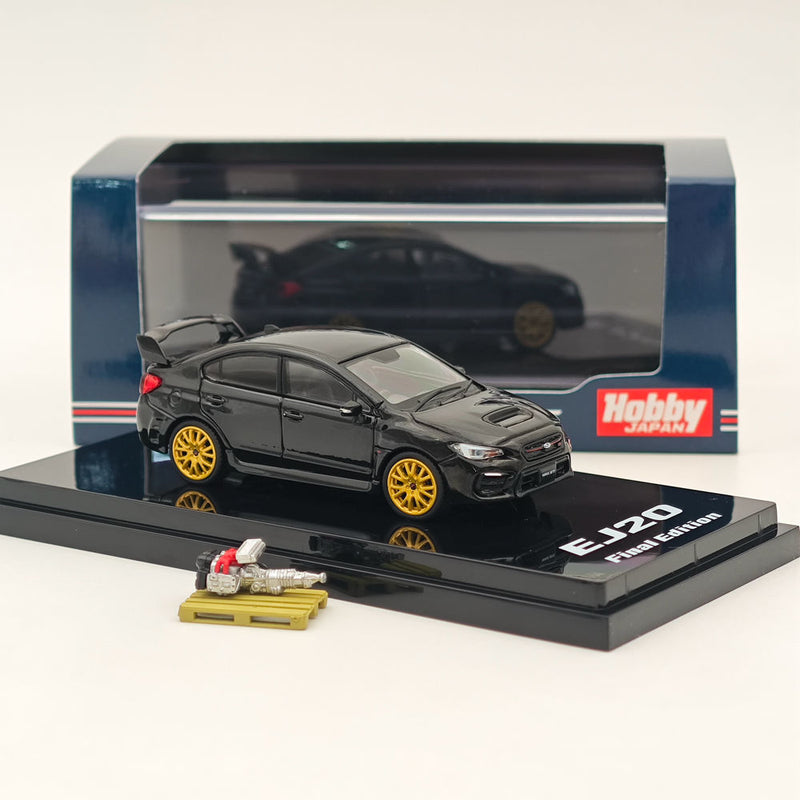 1/64 Hobby Japan Subaru WRX STI EJ20 Final Edition With Engine Black Diecast Car Limited Collection Auto Toys Gift