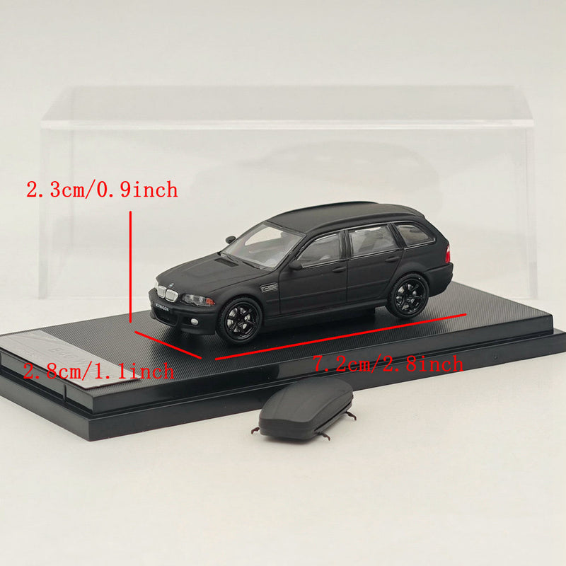 1:64 SH E46 Wagon Matte Black Diecast Model Car Limited Collection