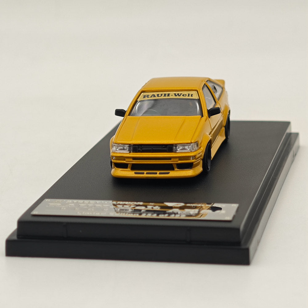 SW 1/64 RAUH-Welt RWB AE86 BELLEZZA Modèles moulés sous pression Collection limitée Jaune 
