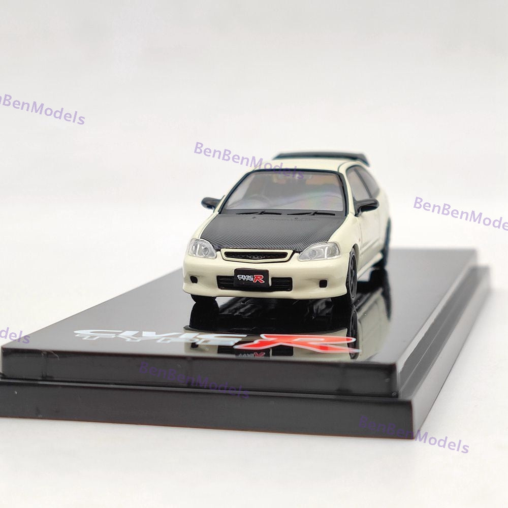 1/64 Hobby Japan Civic TYPE R (EK9) With Engine Display Model HJ642016EW White