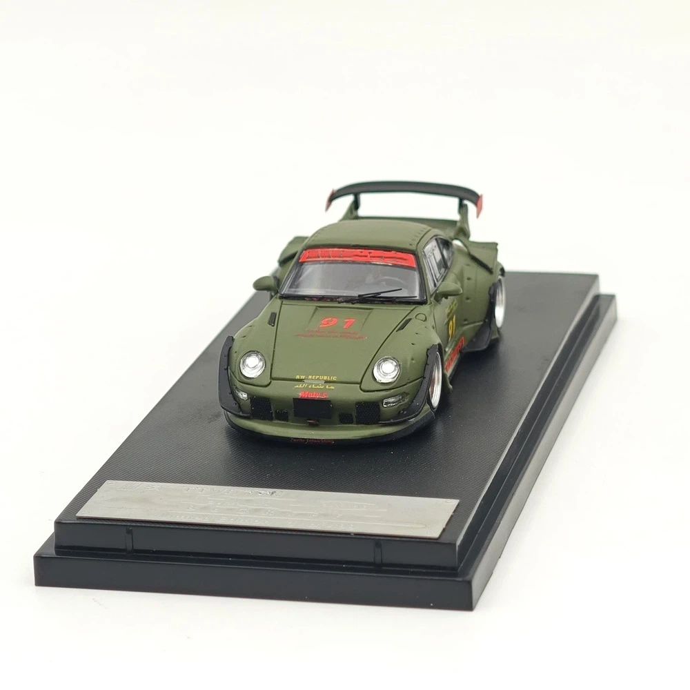 1:64 SW 993 911 #98 #91 Matte Pink / Green Diecast Model Car Limited Edition