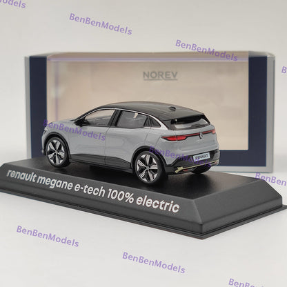 1/43 Norev Renault Megane E-Tech 100% Electric Diecast Toys Car Models Grey