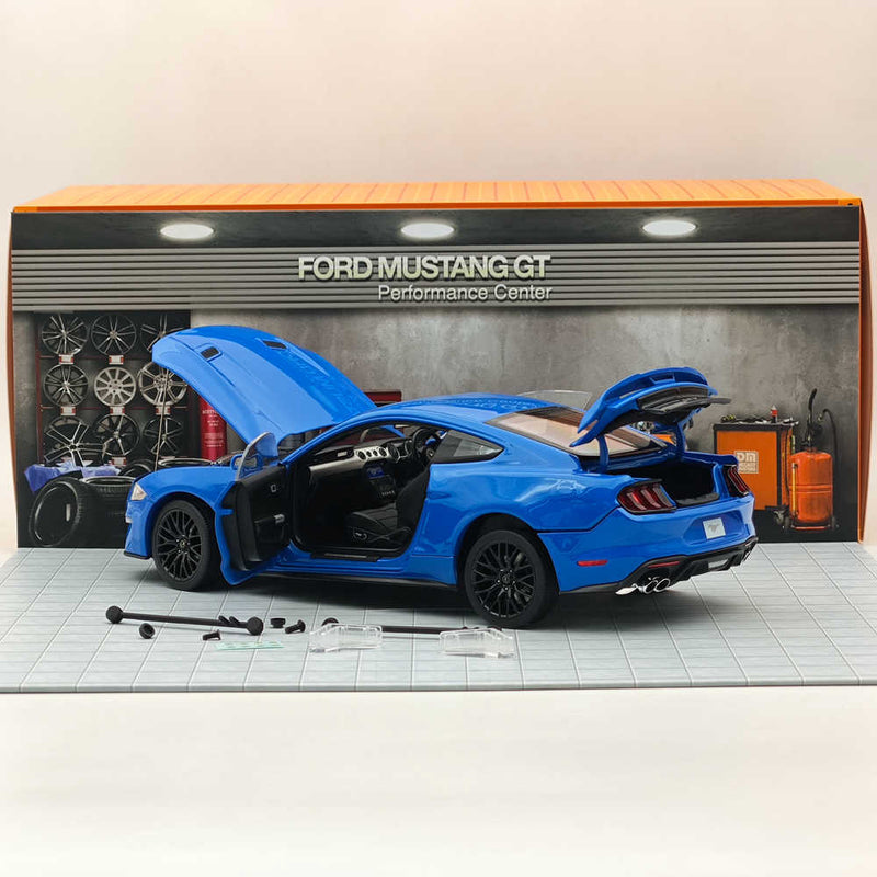 DM 1/18 Scale Model Replicas Ford Mustang GT 2019 Blue RHD Diecast Car Miniature Hobby Gifts