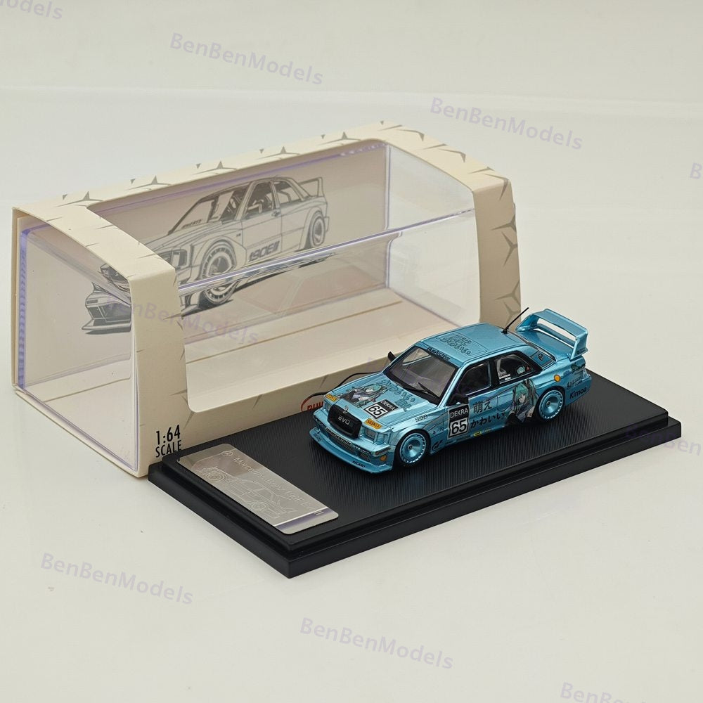 1/64 RM Mercedes Benz 190 EVO II Blue Wide-Body Modified Diecast Model Car