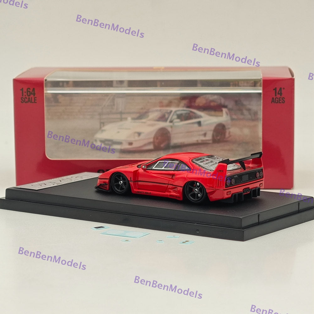 ■1/64【LBWK F40 STREET　WARRIOR】RED➕WHITE 1/64 STREET WARRIOR SW LBWK F40 Red Diecast Models Car