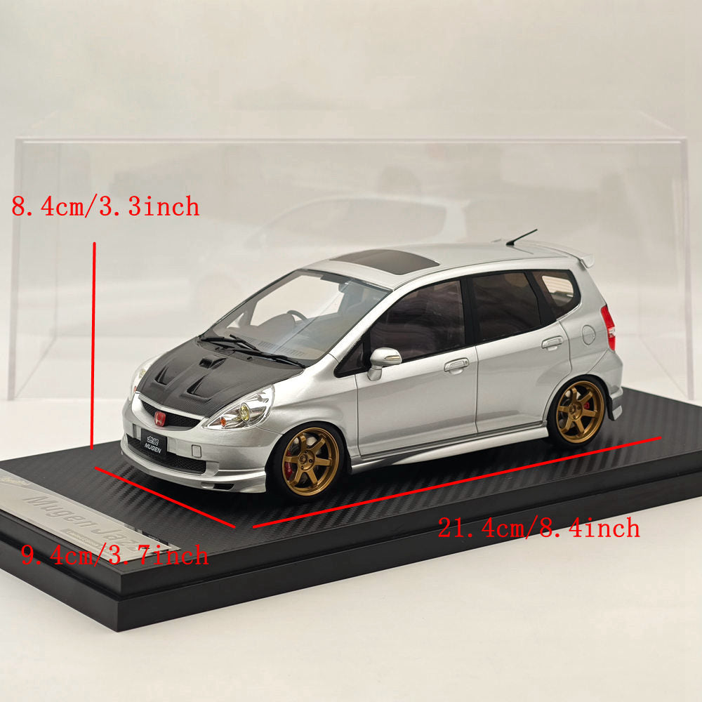 Stance Hunters 1/18 Honda Fit JAZZ Mugen Version Argent Résine Modèles De Voiture Collection Limitée 