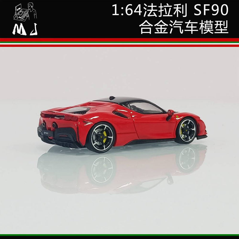 Pre-sale MJ 1:64 Ferrari SF90 Diecast Toys Car Models Miniature Hobby Collection Gifts