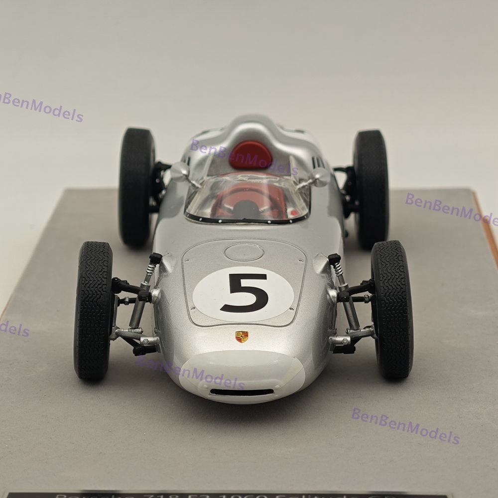 1/18 Tecnomodel Porsche 718 F2 1960 Solitude GP #5 Silver Resin Car Model