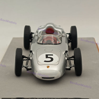 1/18 Tecnomodel Porsche 718 F2 1960 Solitude GP #5 Silver Resin Car Model