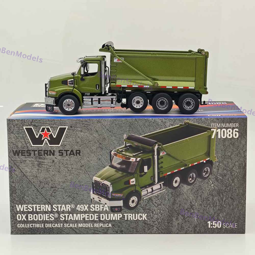 1/50 DM WESTERN STAR 49X SBFA OX BODIES STAMPEDE DUMP TRUCK Olive Green 71086