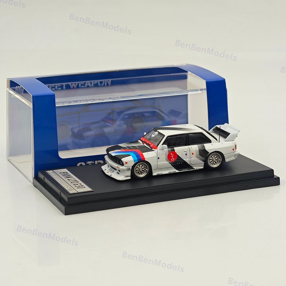1/64 SW BMW E30 M3 LTO Modified White Diecast Model Car Limited Collection Gift