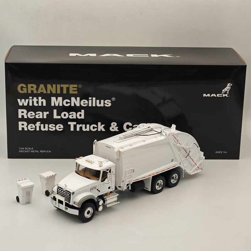 FIRST 1/34 Mack Granite MP Engine Series With McNeilus Refuse Truck & Carts