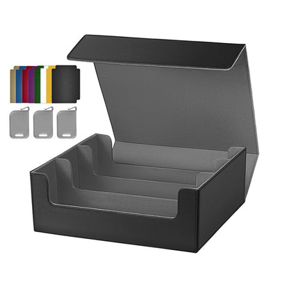 3 Grid PU Leather Magnetic Trading Card Storage Box 1800+ Cards with Separators