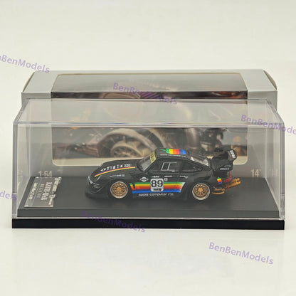 1:64 SW 911 RWB 993 Apple #89 Racing Sports Model Matt Black Diecast Model Car