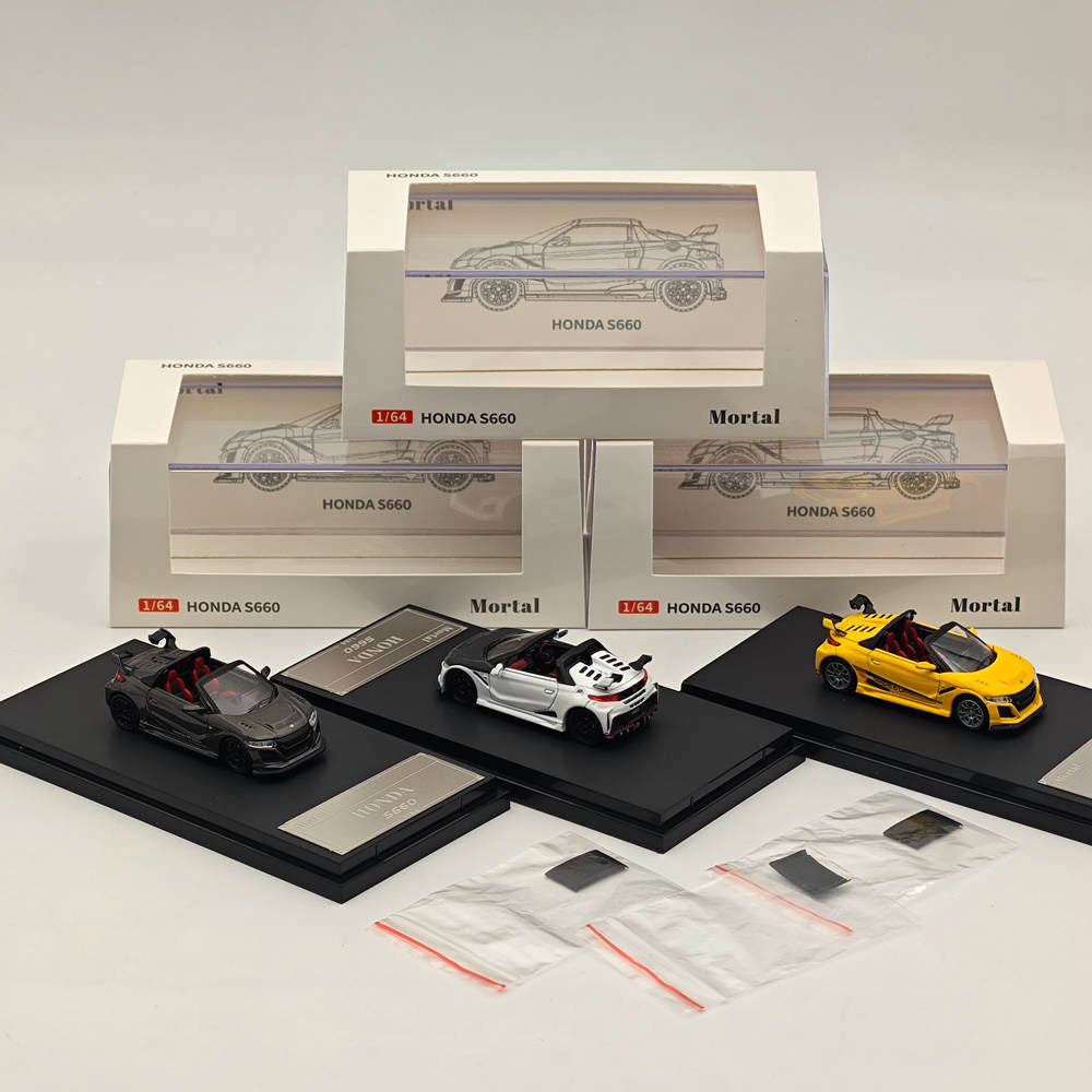 Mortal 1:64 Honda S660 Mugen Convertible with top cover Diecast Toys Car Models Collection Gifts Limited Edition