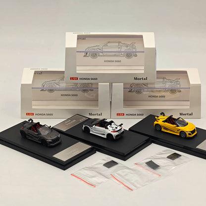 Mortal 1:64 Honda S660 Mugen Convertible with top cover Diecast Toys Car Models Collection Gifts Limited Edition