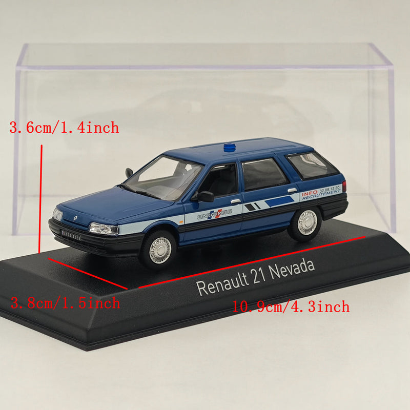 1/43 Norev Renault 21 Nevada 1992 Gendarmerie France Diecast Model Cars Blue