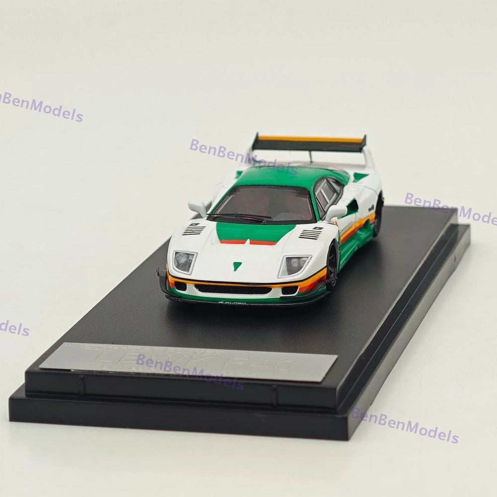 Ghost Player 1/64 F40 LBWK White Racing Sports Diecast Model Car Limited Edition