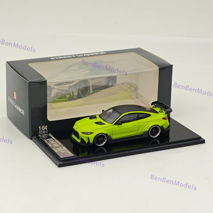 1:64 SW BMW G82 M4 Wide-Body Modified - Sao Paulo Yellow Diecast Models Car