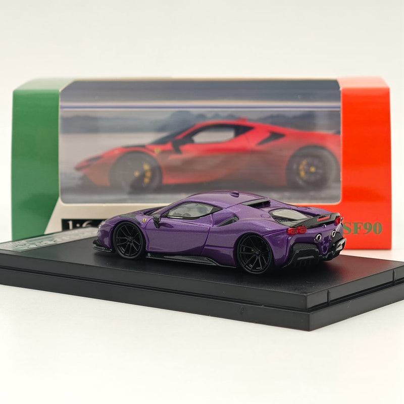 Fine model 1:64 Scale Novitec Ferrari SF90 Diecast Models Car Collections Purple