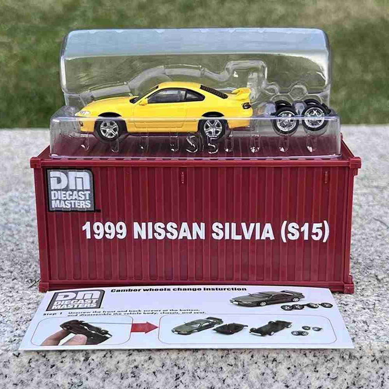 DM Container DieCast Master 1:64 Nissan Silvia S14 S15 Toys Car Models Miniature Hobby Collection Gifts