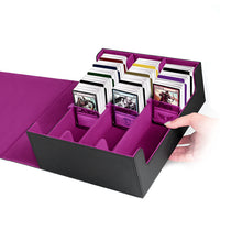 3 Grid PU Leather Magnetic Trading Card Storage Box 1800+ Cards with Separators