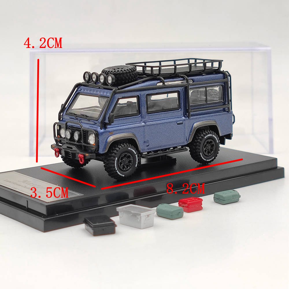 Master 1:64 Land Rover Defender Van Camp Gulf Jouets moulés sous pression Modèles de voitures Véhicules miniatures Hobby Cadeaux de collection 