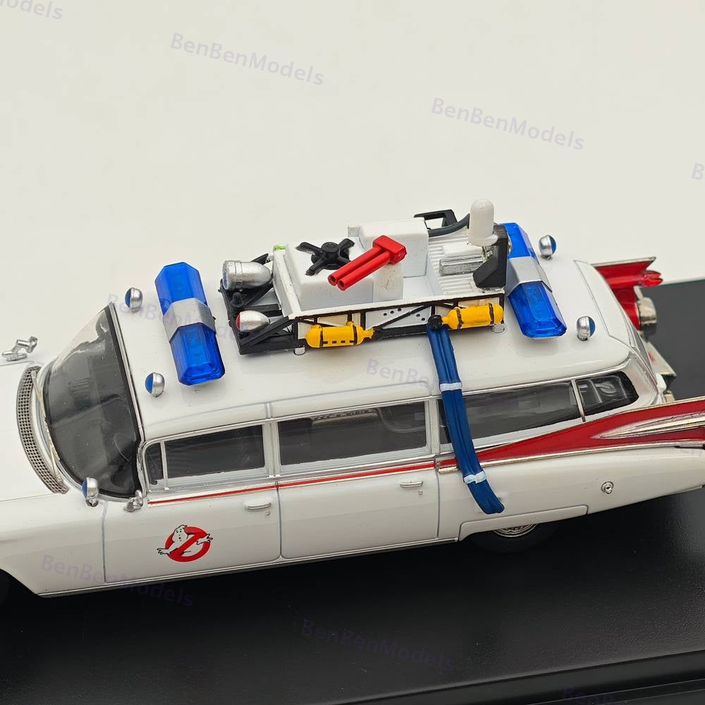 1/64 YS Cadillac Ghostbusters Ecto-1 Diecast Model Minicar White Limited